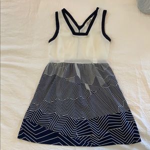 Navy blue and white dress